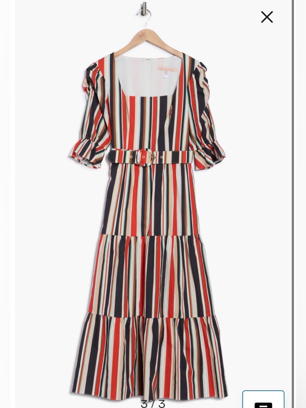 NWOT- Hutch Arlo Stripe Short Sleeve Tiered Dress, Multi Riviera Stripe, size 12 - Picture 3 of 12